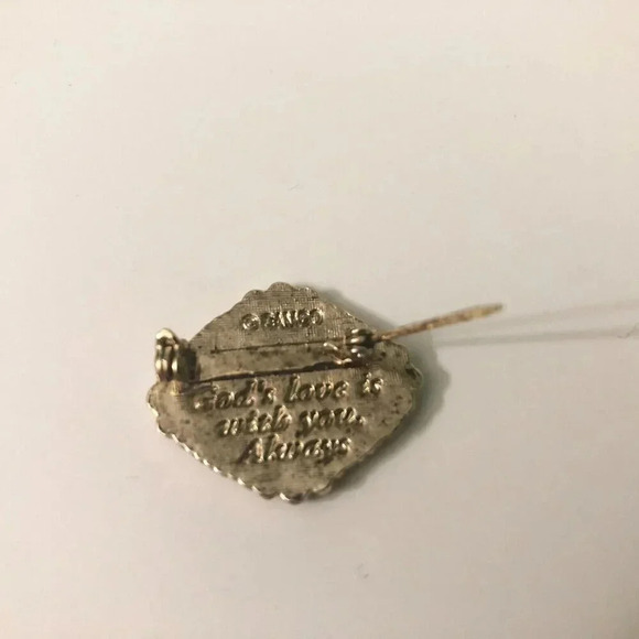 Vintage Camco Gods Love is with you  Always Roses Blessings Brooch Pin - Picture 7 of 14